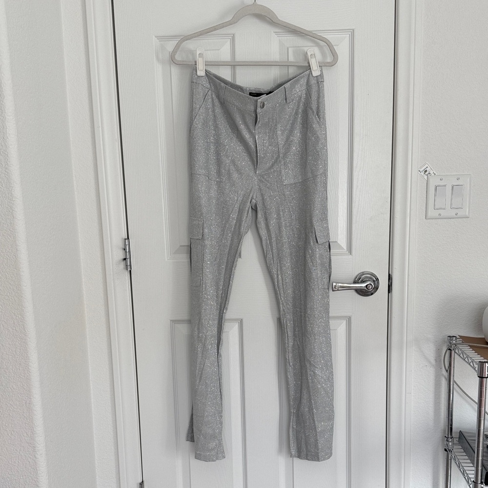 GLITTER Gray Finesse Cargo Pants Medium